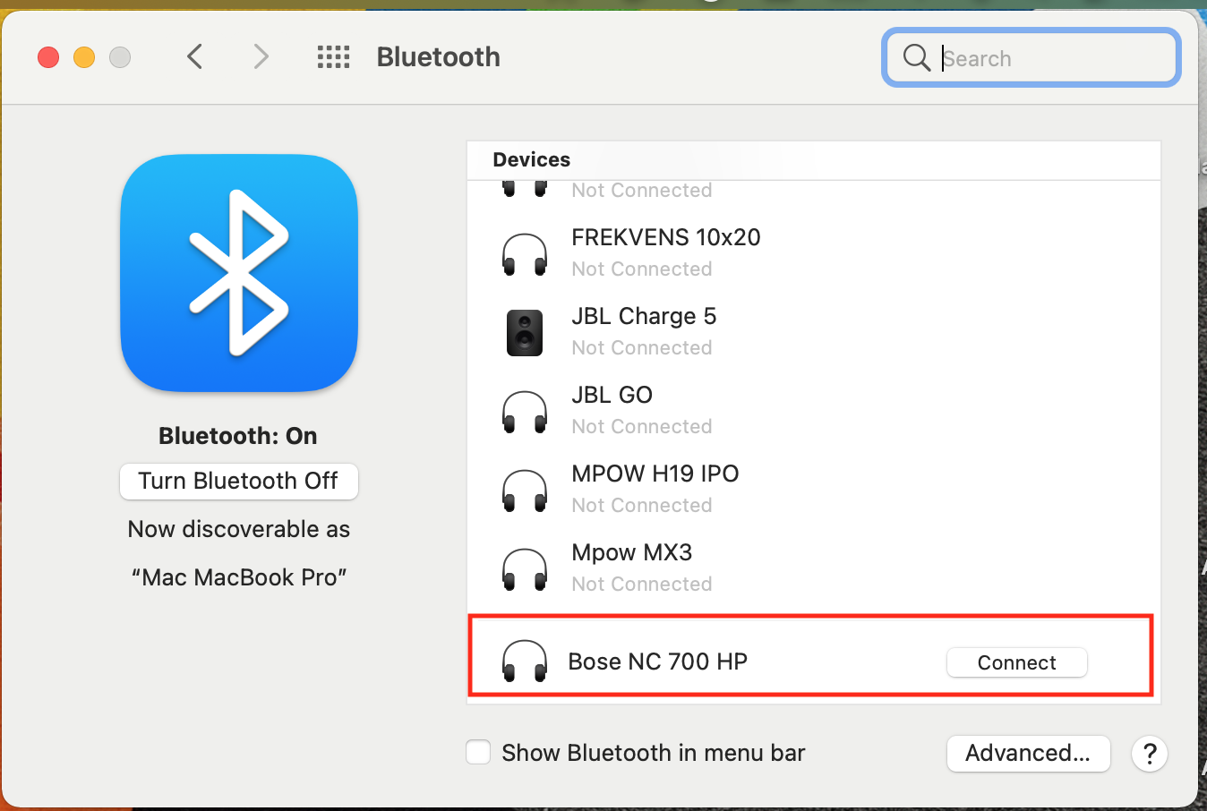 connect bose headphones to mac