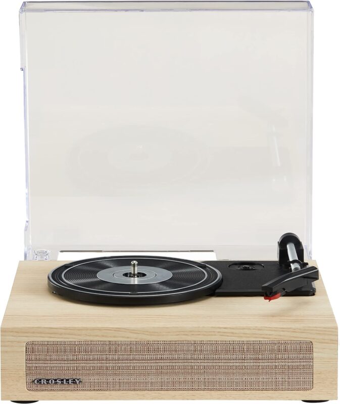 Crosley CR6042A-NA Scout 3-Speed Bluetooth Turntable with Built-in Speakers, Natural