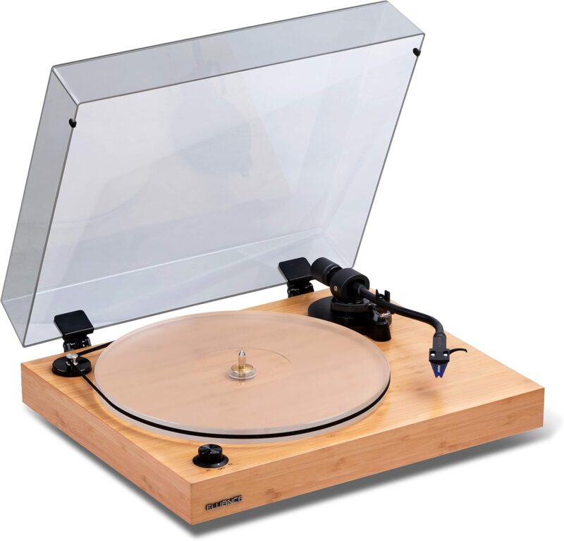 Fluance RT85 Reference High Fidelity Vinyl Turntable Record Player with Ortofon 2M Blue Cartridge, Acrylic Platter, Speed Control Motor, High Mass MDF Wood Plinth, Vibration Isolation Feet - Walnut