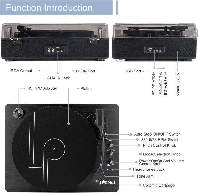 Vinyl Record Player 3-Speed Turntable Review