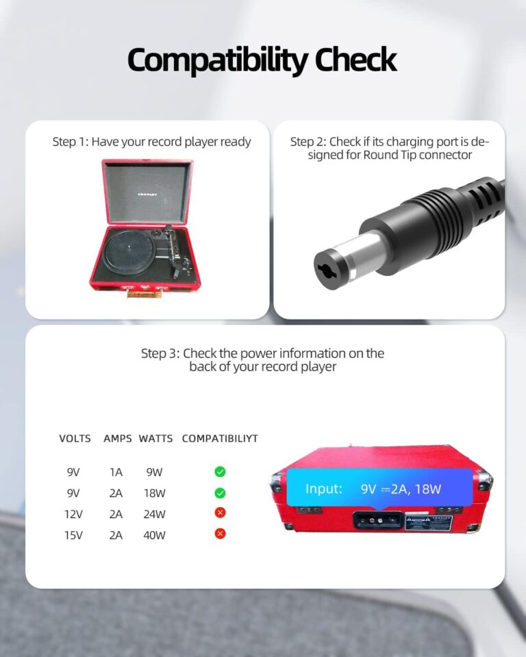 9V Power Cord Fit for Crosley Record Player Review