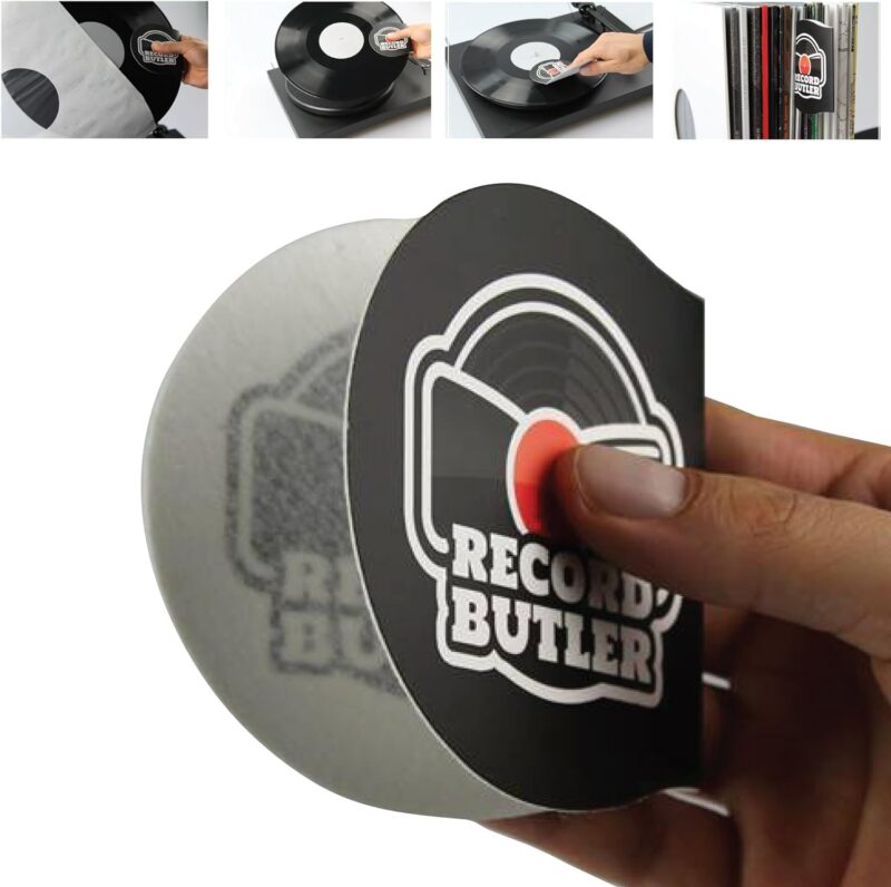 The Record Butler 2-Pack Anti Static Record Cleaner  Handler. Soft Fleece Cradles Your Records Eliminating Dirty Fingers from Touching The Vinyl.